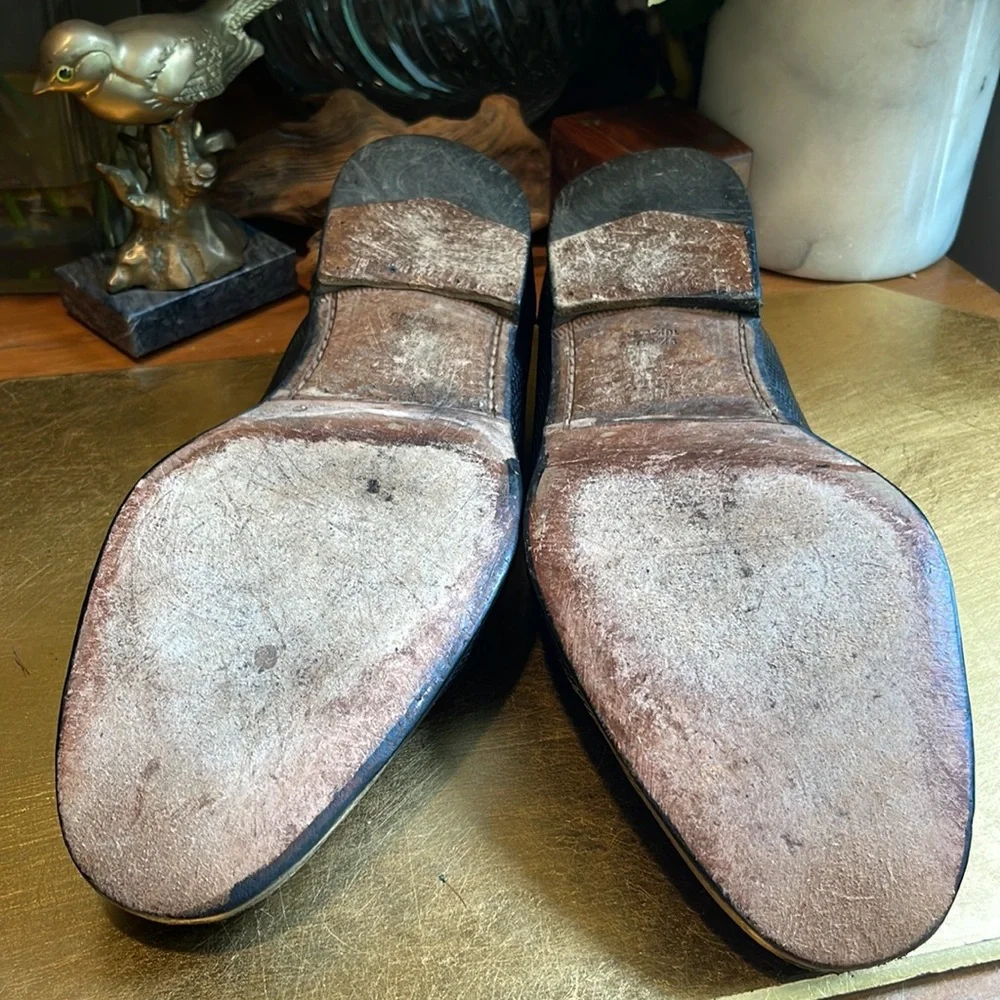 EXOTIC Bally Lizard Loafers in Black Leather